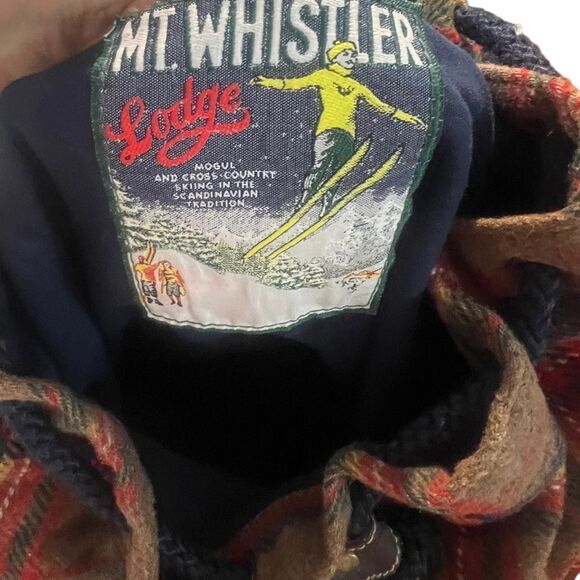 Vintage Gap Tartan Plaid Drawstring Backpack Wool Mt. Whistler Lodge Y2K 90s - Picture 11 of 11